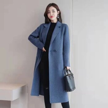 Plus Size Women's Mid-Length Woolen coat