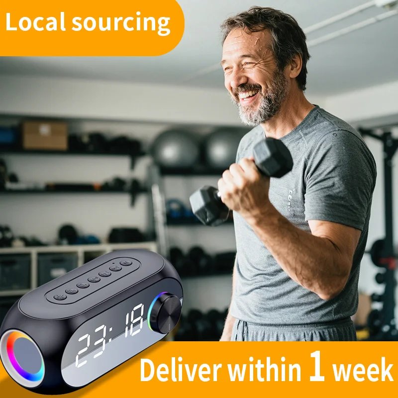 Alarm Clock with Fm Radio, Bluetooth Speaker, Portable Subwoofer, Music Player