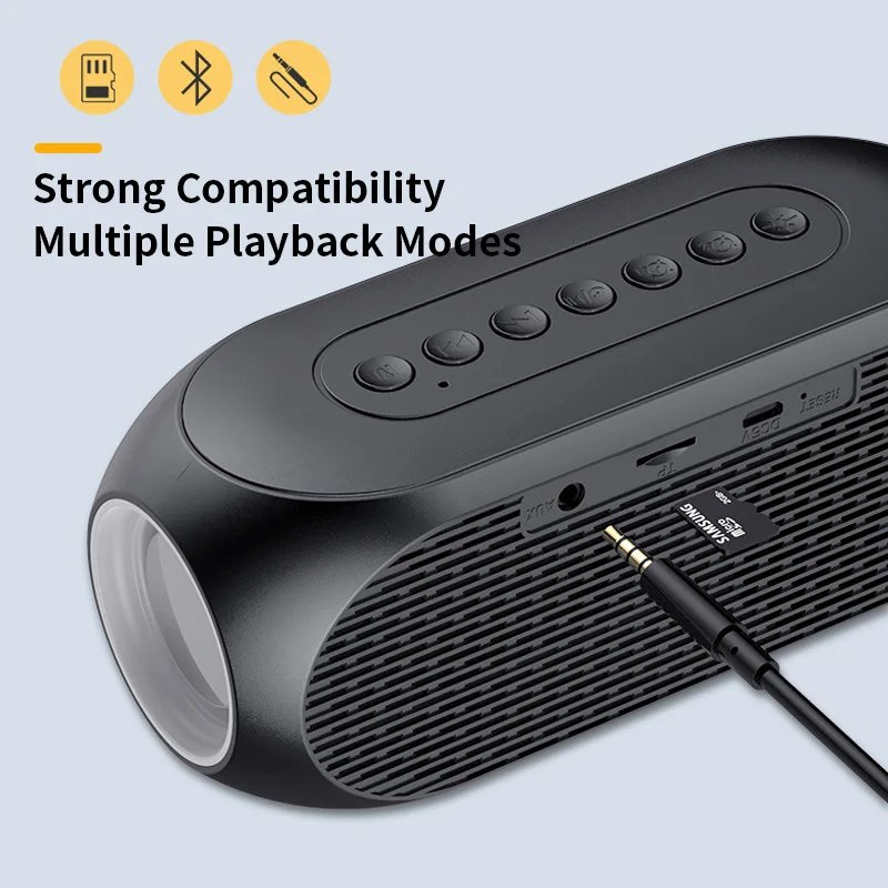 Alarm Clock with Fm Radio, Bluetooth Speaker, Portable Subwoofer, Music Player