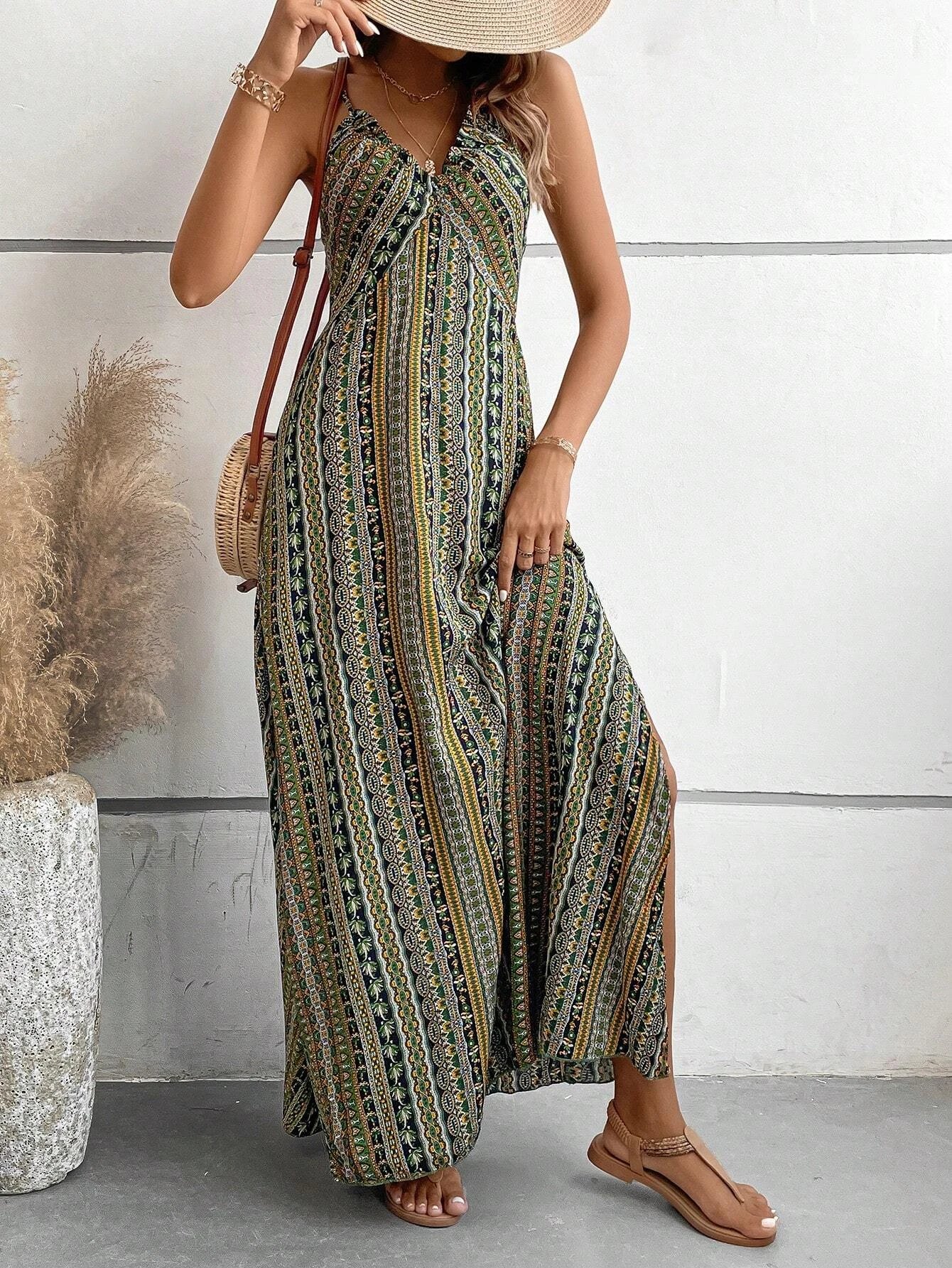 Summer Backless Split Thigh Dress Summer Backless Split Thigh Dress