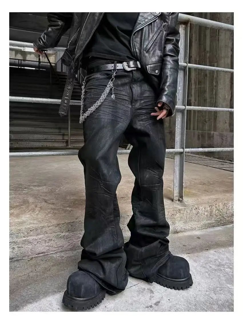 High micro-flare men and women loose jeans