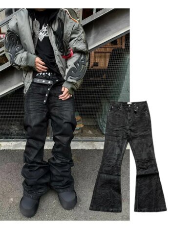 High micro-flare men and women loose jeans