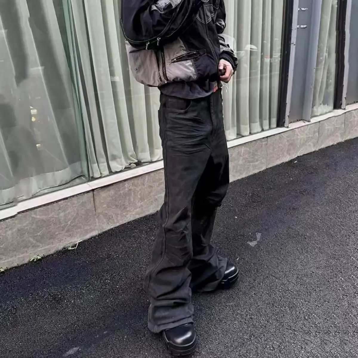 High micro-flare men and women loose jeans