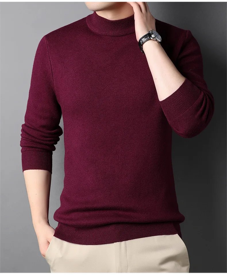 Men's Cashmere Sweater Half Turtleneck