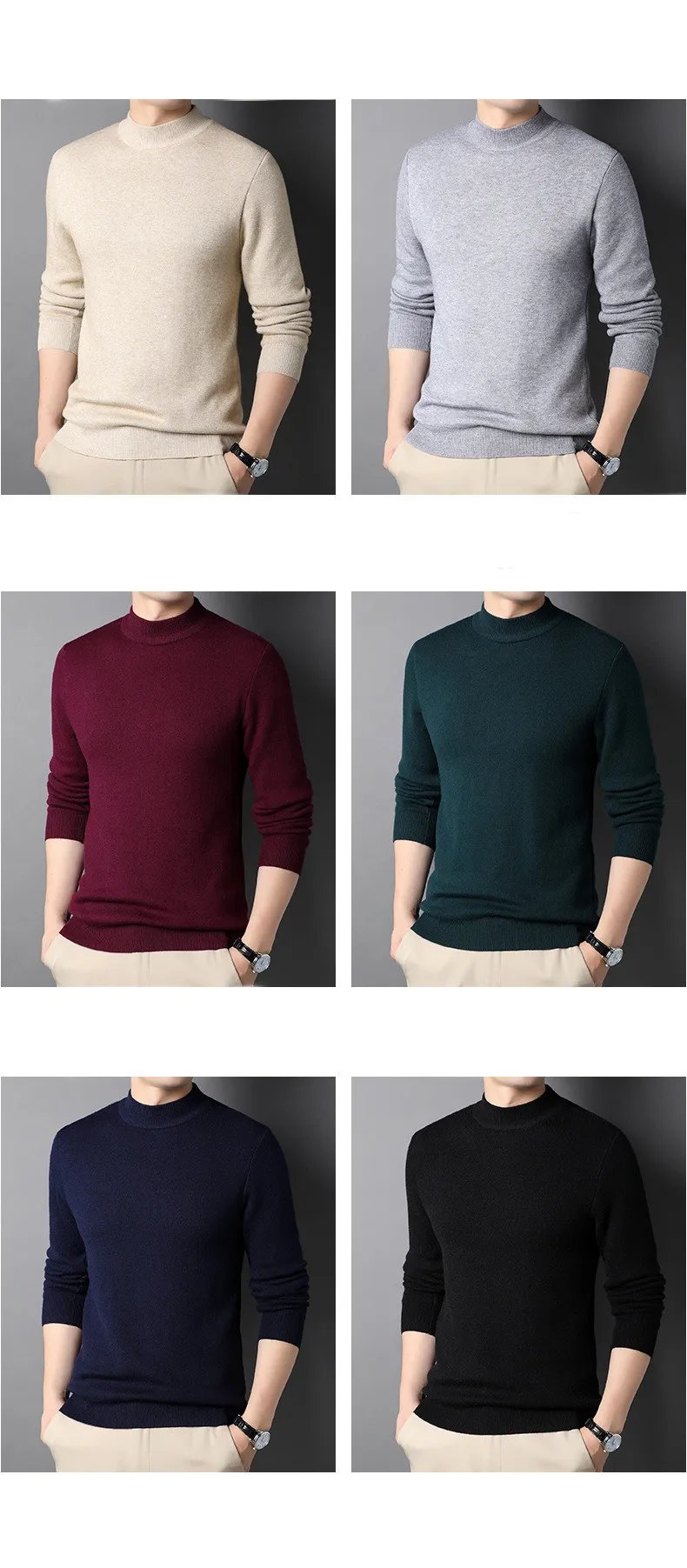 Men's Cashmere Sweater Half Turtleneck