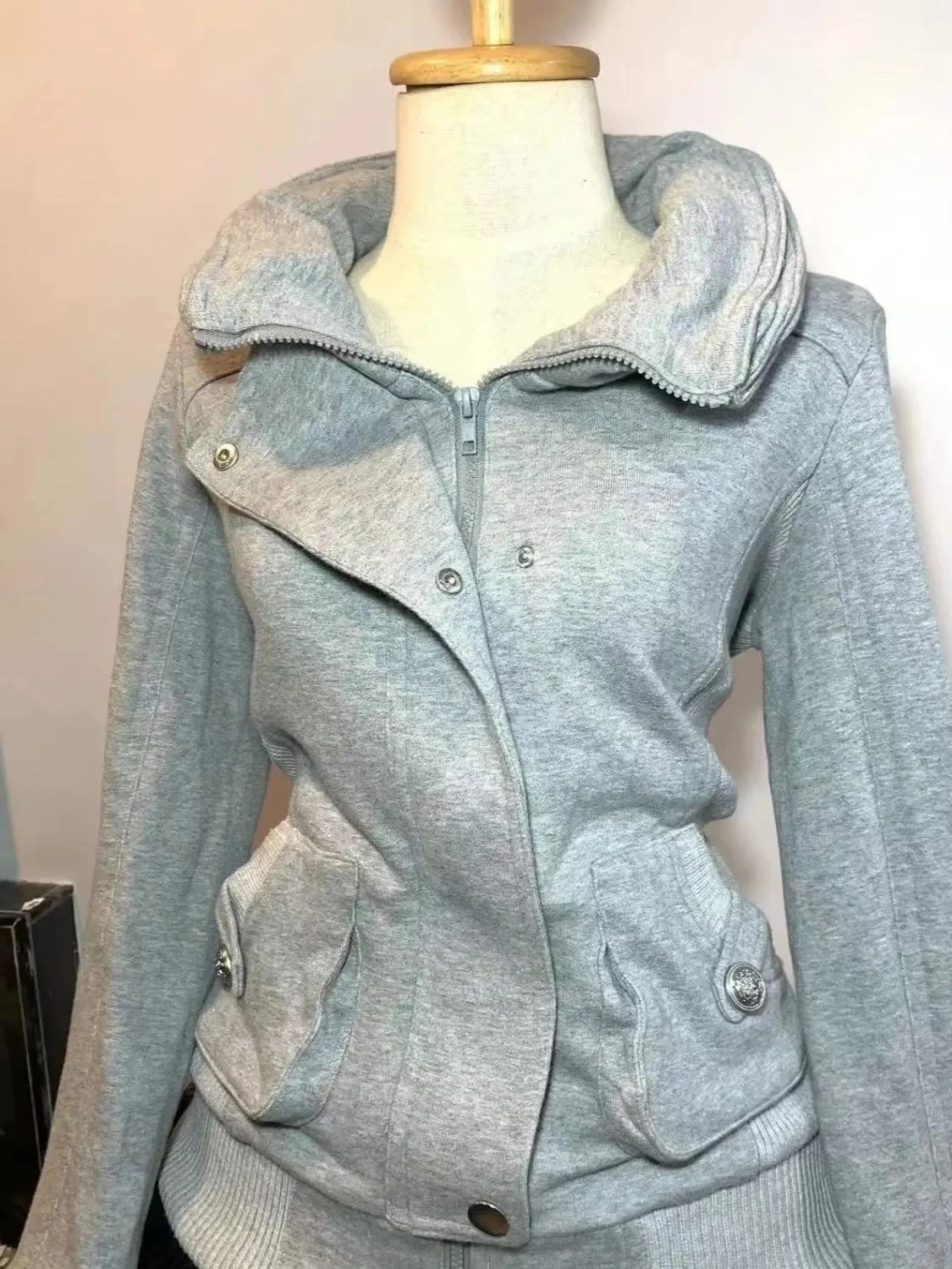Retro Gray Hoodie Sweatshirt