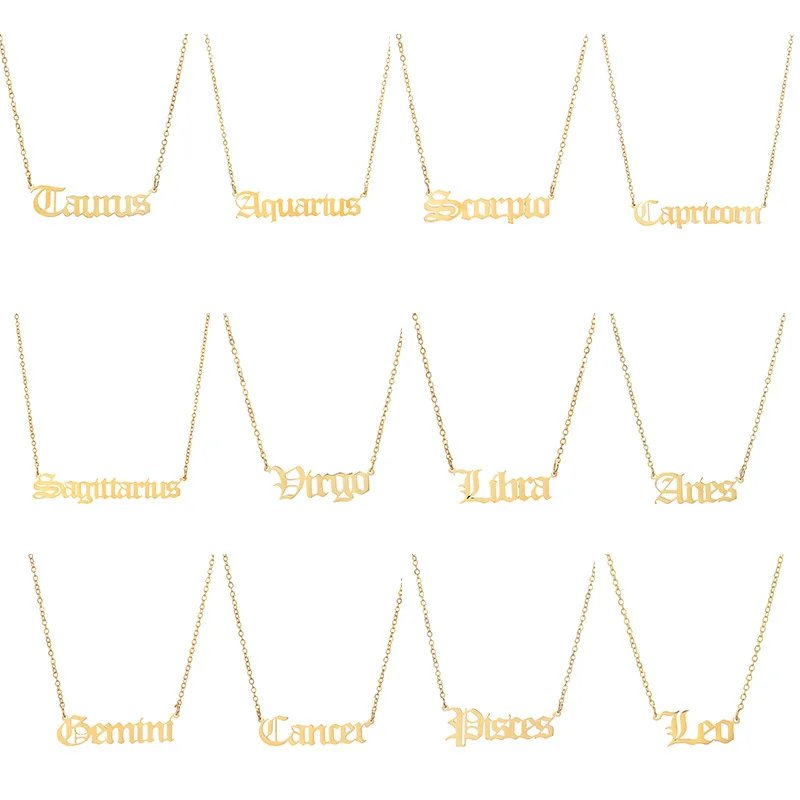 Stainless Steel 12 Zodiac Constellation Necklaces Stainless Steel 12 Zodiac Constellation Necklaces
