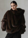 Winter Brown Faux Fur Hooded Women's Coat
