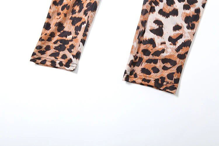 Leopard Jumpsuits Sexy Mesh Thin Leopard Jumpsuits Sexy Mesh Thin