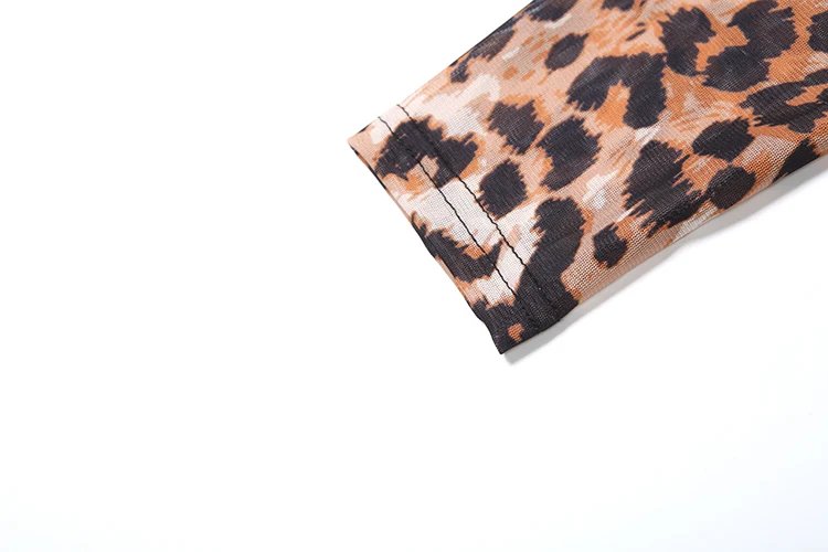 Leopard Jumpsuits Sexy Mesh Thin Leopard Jumpsuits Sexy Mesh Thin