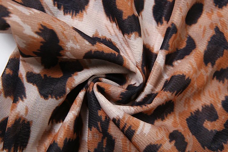 Leopard Jumpsuits Sexy Mesh Thin Leopard Jumpsuits Sexy Mesh Thin