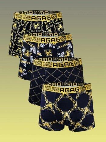 【4PCS】 Men's full-print trendy underwear