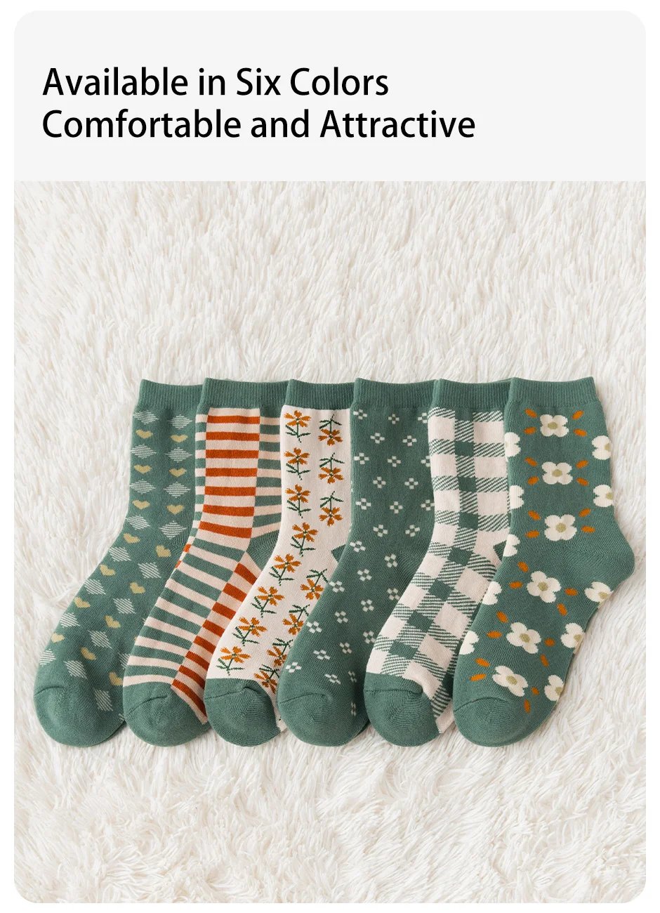 6 Pairs of Women's Autumn socks