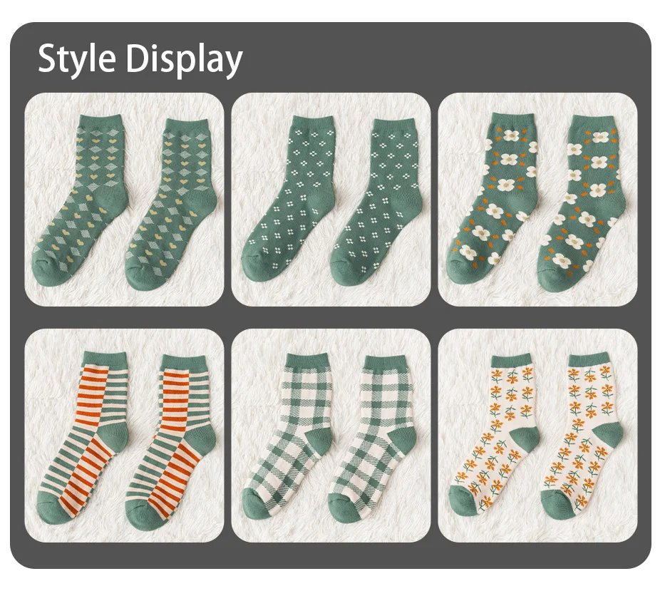 6 Pairs of Women's Autumn socks