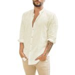 Cotton Linen Men's Long-Sleeved Shirts
