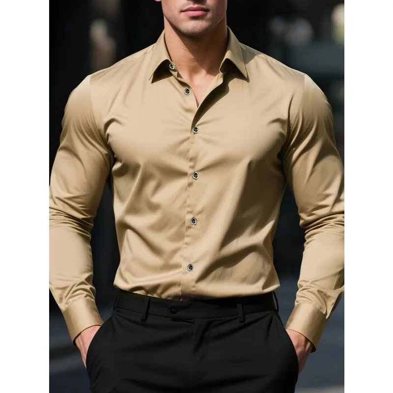 Casual Solid Color Business Dress Shirt
