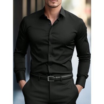 Casual Solid Color Business Dress Shirt