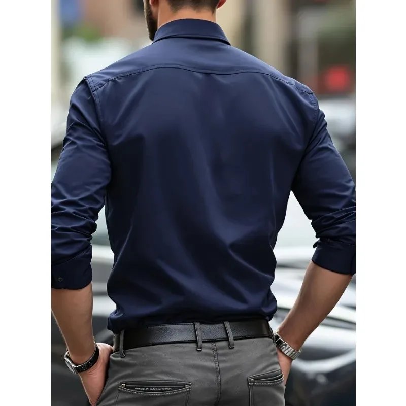 Casual Solid Color Business Dress Shirt
