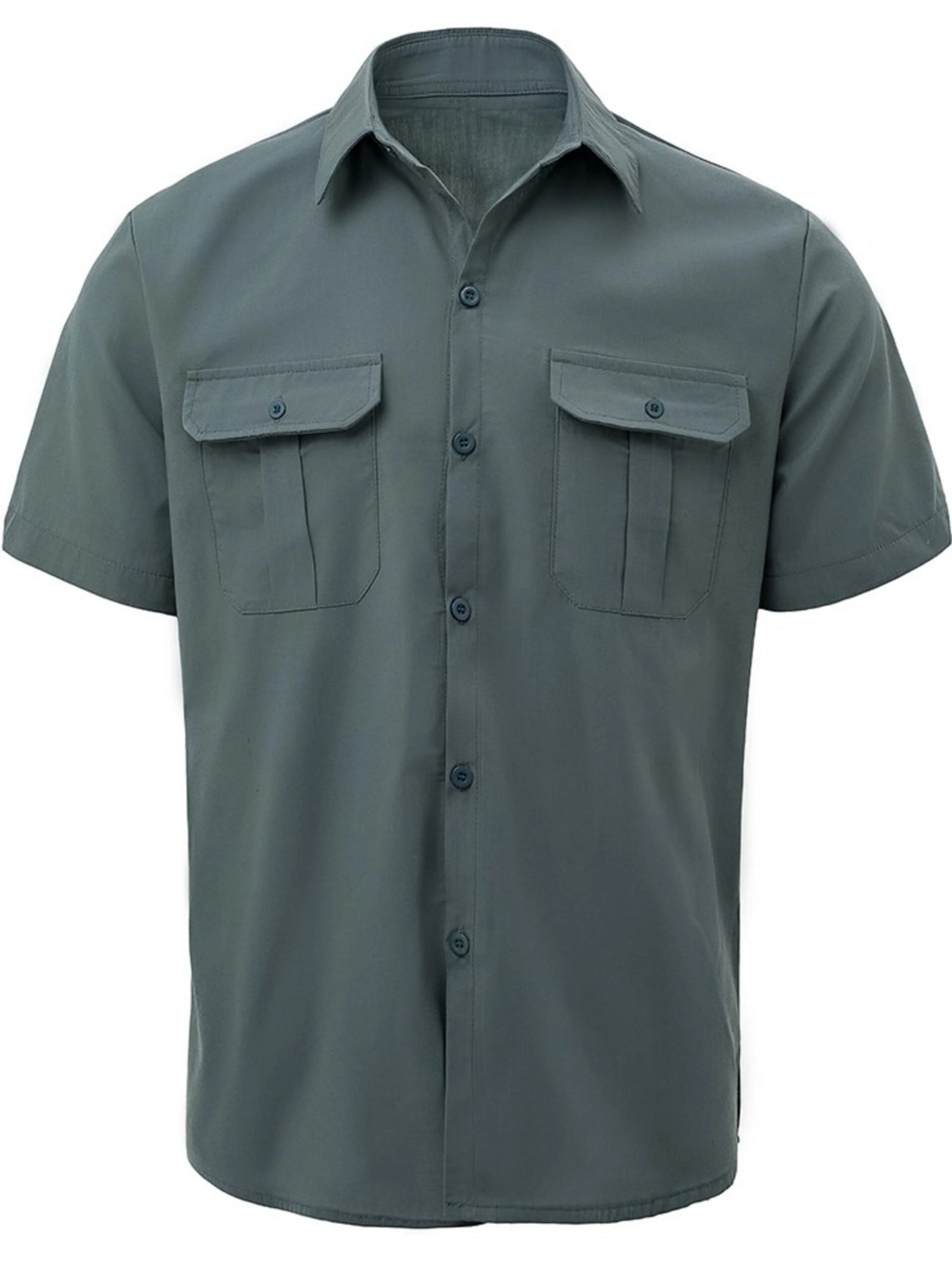 Lapel Solid Short Sleeve Shirt Lapel Solid Short Sleeve Shirt