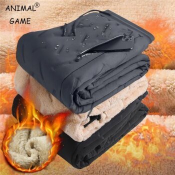Men Plush Thick Fleece Sweatpant