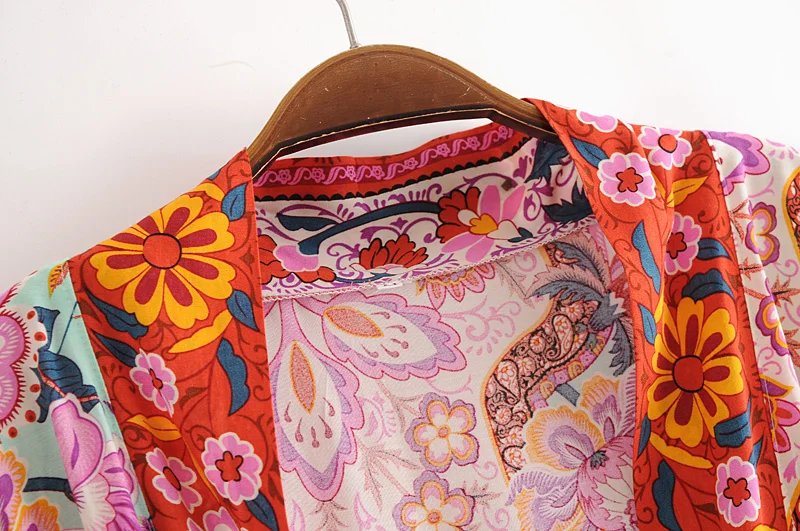 Boho Queens Women Peacock Print Bat Sleeve Beach Bohemian Kimono Robe Ladies V Neck Tassel Summer Happie Bikini Cover-ups