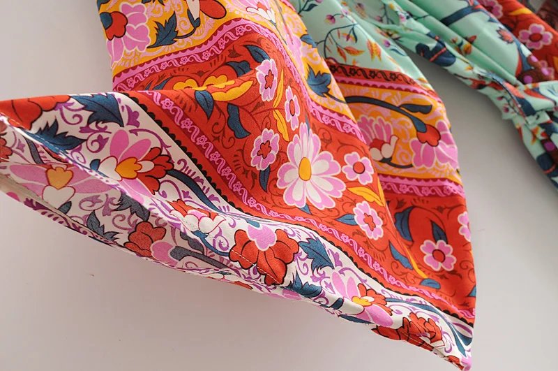 Boho Queens Women Peacock Print Bat Sleeve Beach Bohemian Kimono Robe Ladies V Neck Tassel Summer Happie Bikini Cover-ups