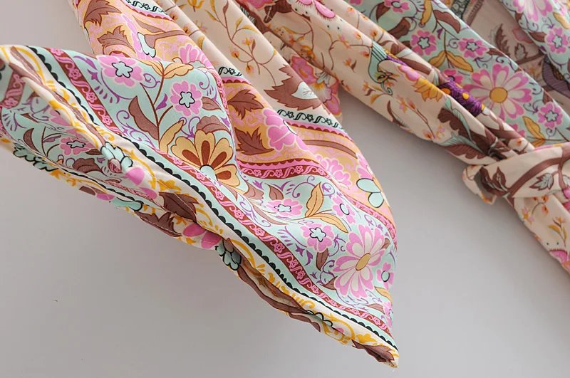 Boho Queens Women Peacock Print Bat Sleeve Beach Bohemian Kimono Robe Ladies V Neck Tassel Summer Happie Bikini Cover-ups