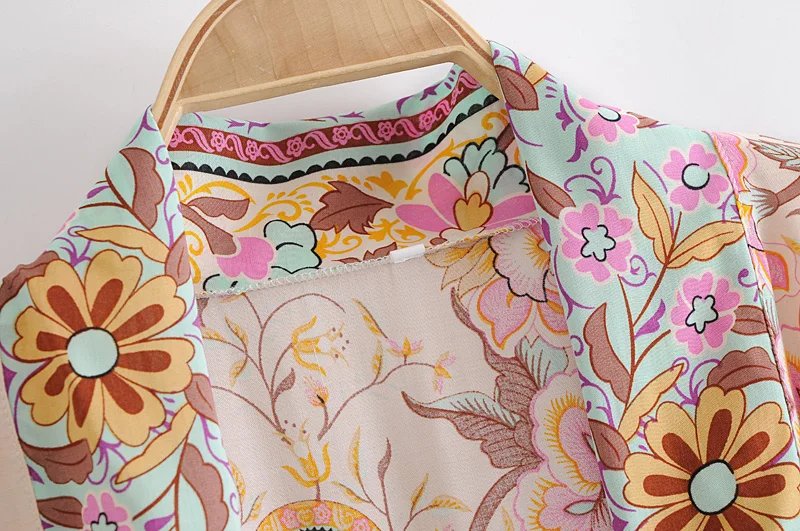 Boho Queens Women Peacock Print Bat Sleeve Beach Bohemian Kimono Robe Ladies V Neck Tassel Summer Happie Bikini Cover-ups