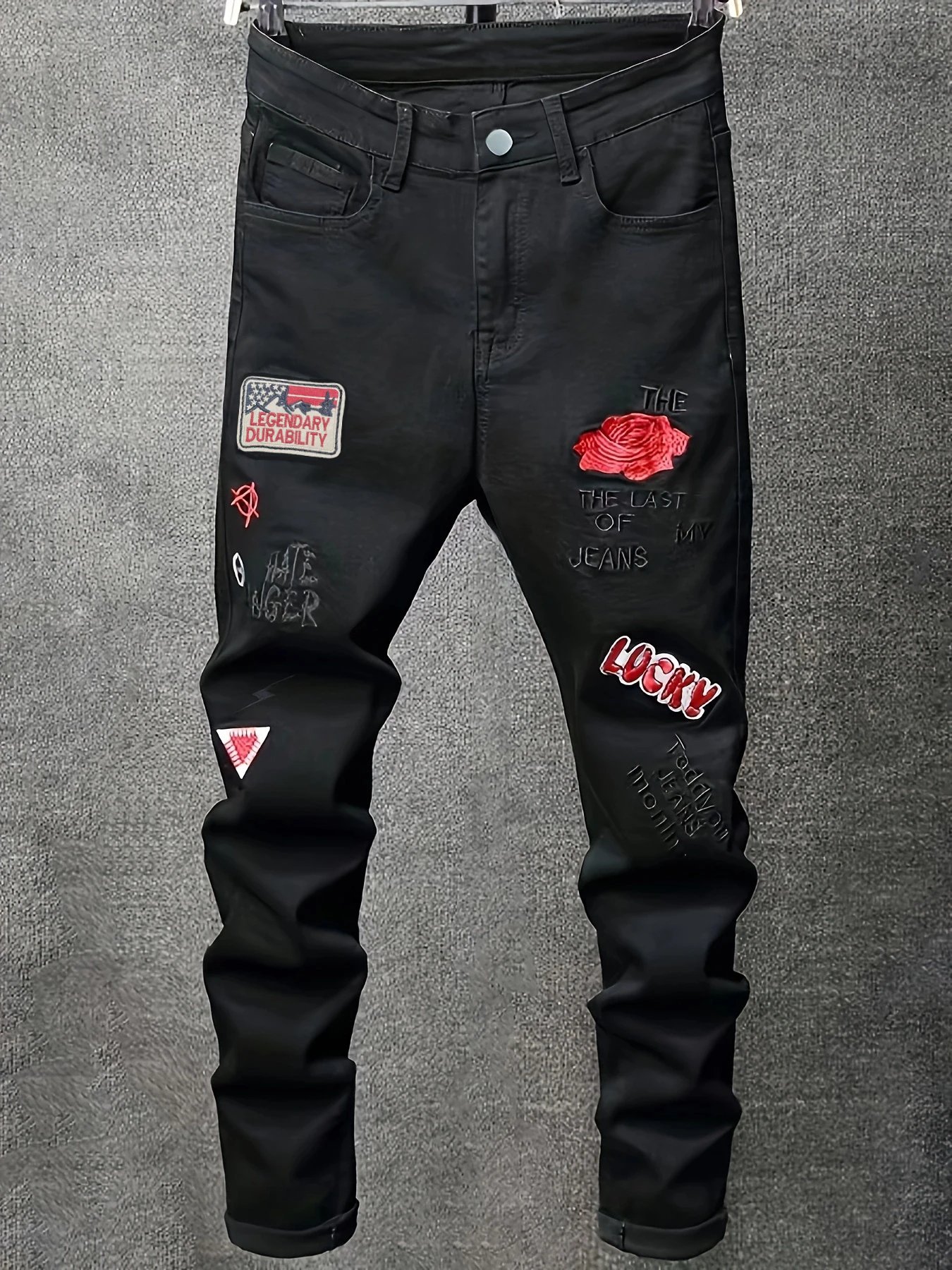 Men's slim fit  straight leg denim pants