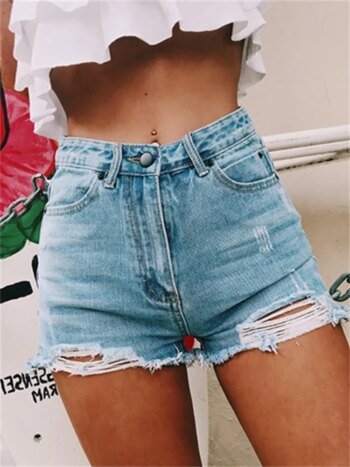 Women's  Jeans High Waist Shorts