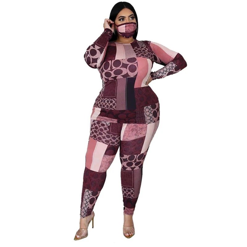 New Plus Size Clothing 2 Piece Set Tracksuit