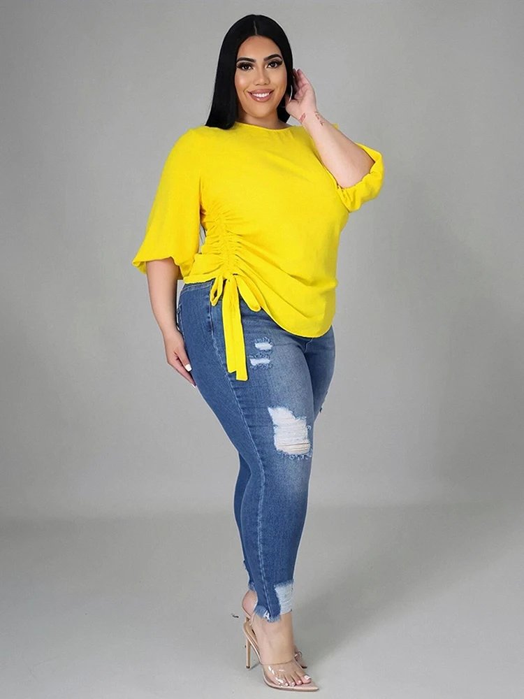 Ladies Tops Long Sleeve Large Size Blouses