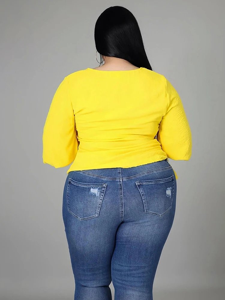 Ladies Tops Long Sleeve Large Size Blouses