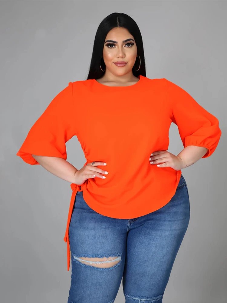 Ladies Tops Long Sleeve Large Size Blouses