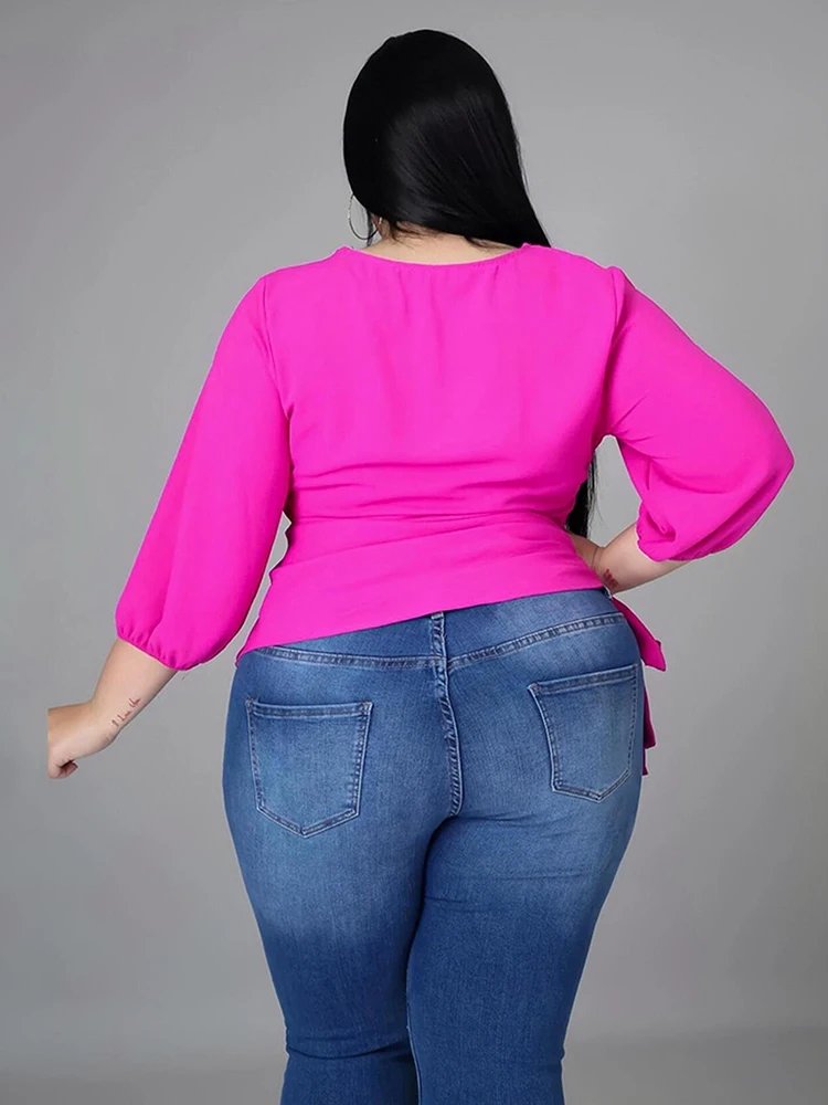 Ladies Tops Long Sleeve Large Size Blouses