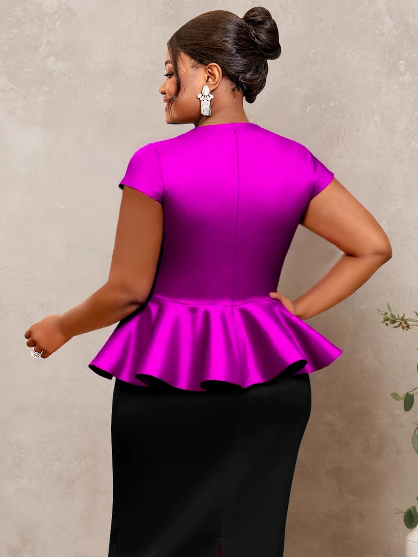 Plus Size Women Shiny Blouse