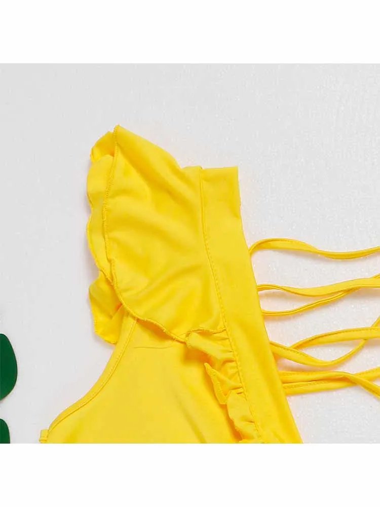 Women Sexy Backless Yellow Maxi Dress