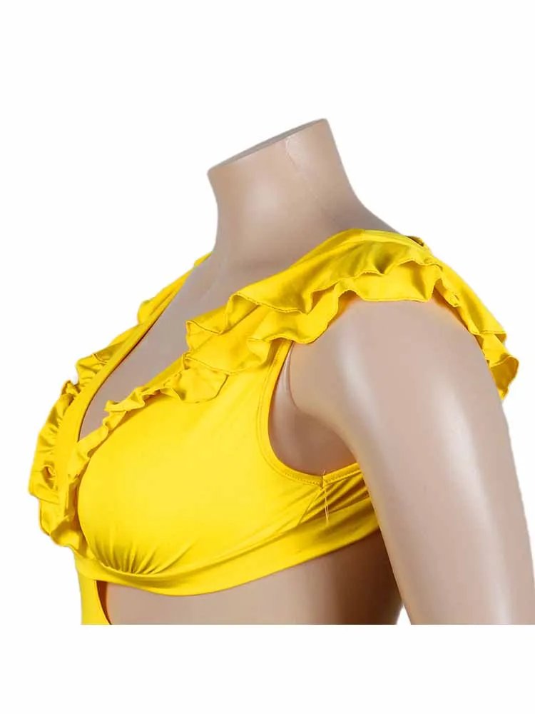 Women Sexy Backless Yellow Maxi Dress