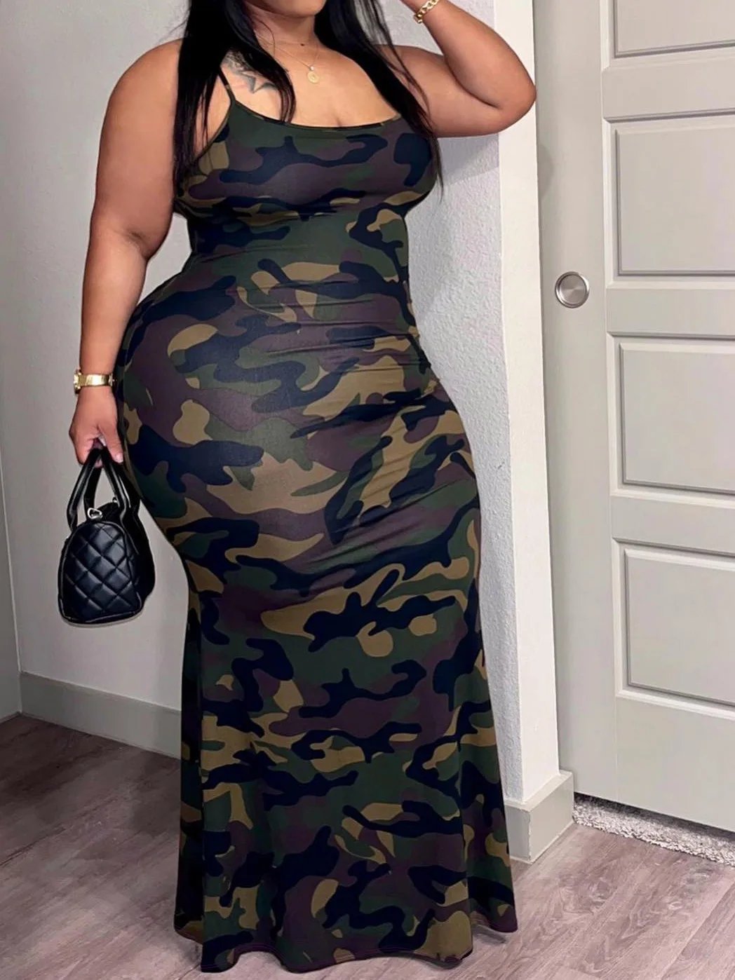 5XL 4XL Plus Size Spaghetti Strap  dress