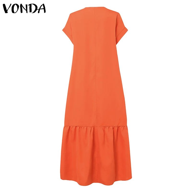 Plus Size VONDA Women Bohemian Dress