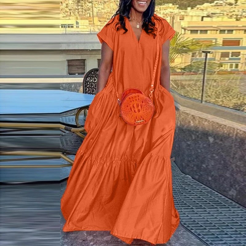 Plus Size VONDA Women Bohemian Dress